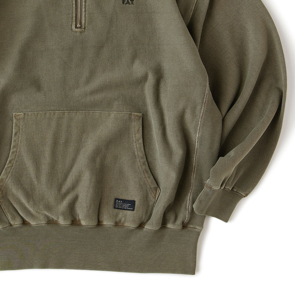 U.P.Half US Cotton Half Zip Sweat OLV ヘビーウェイト ピグメント ハーフジップ スウェット シャツ