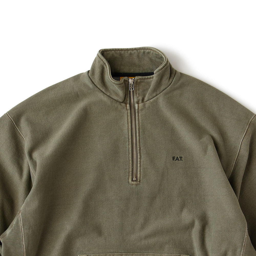U.P.Half US Cotton Half Zip Sweat OLV ヘビーウェイト ピグメント ハーフジップ スウェット シャツ
