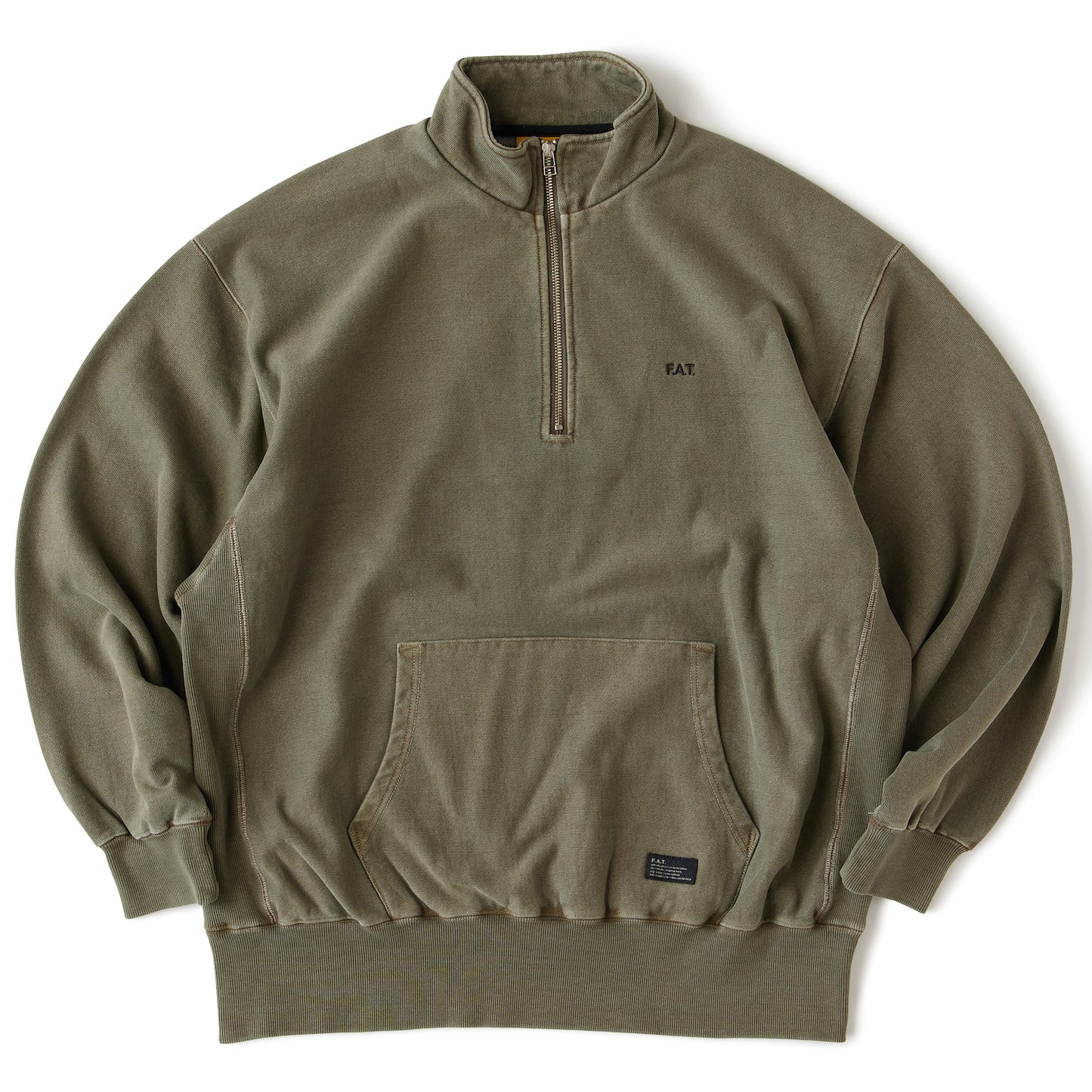 U.P.Half US Cotton Half Zip Sweat OLV ヘビーウェイト ピグメント ハーフジップ スウェット シャツ