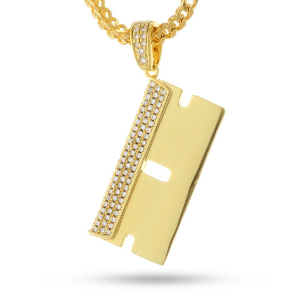 Plated Barber Shop rzr Blade Necklace バーバー ショップ ブレード チェーン ネックレス