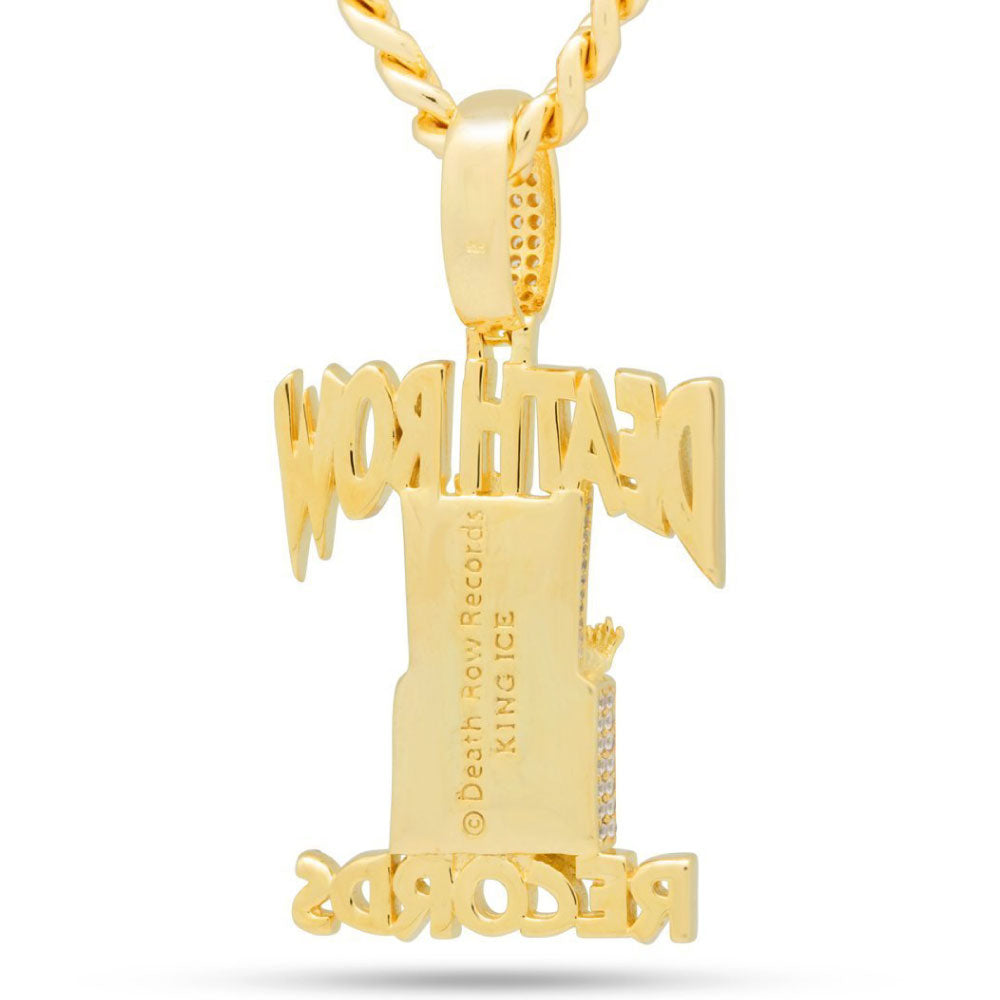 × Death Row Records Iced Classic Logo Necklace Miami Cuban Chain デスロウ チェーン ネックレス