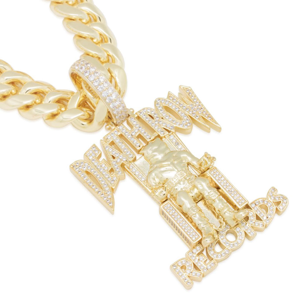 × Death Row Records Classic XL Logo Necklace Miami Cuban Chain デスロウ チェーン ネックレス