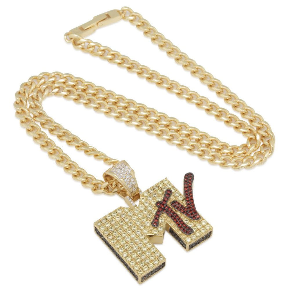 × MTV Iced Classic Logo Necklace Miami Cuban Chain エムティービー ロゴ ネックレス