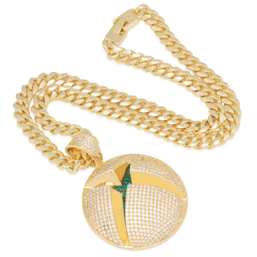 × Xbox Iced Sphere Logo Gold Necklace 14K エックスボックス ロゴ ネックレス ゴールド