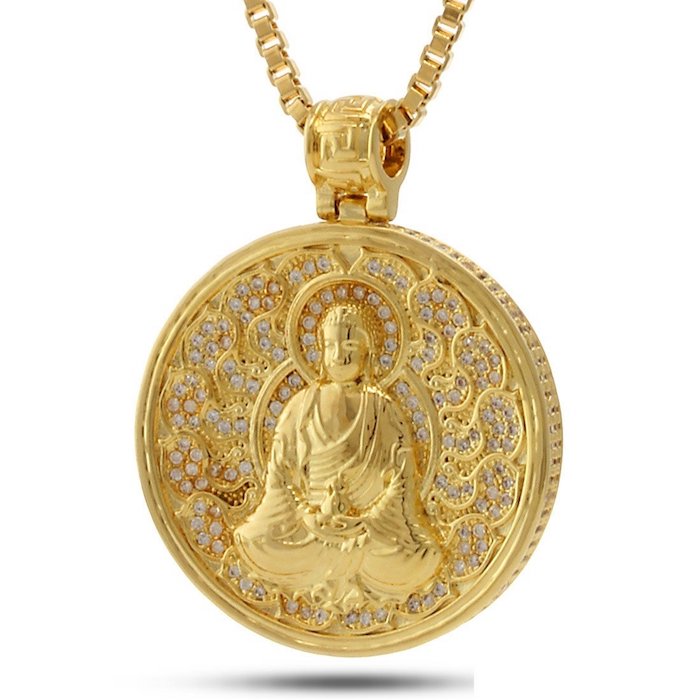 Buddhist Medallion Necklace 14K Gold ブッダ ネックレス