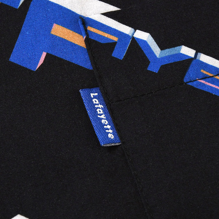 90s Polygon Logo Open Collar S/S Shirt 半袖 シャツ Black ブラック