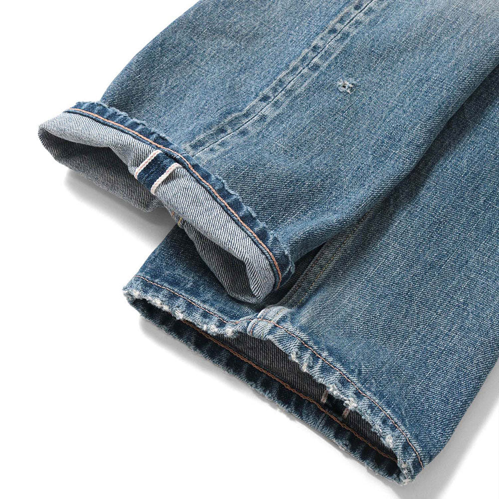 5 Pocket Selvage Washed Denim Pants Standard Fit デニム パンツ セルビッジ ダメージ ビンテージ ウォッシュ Blue ブルー by Lafayette ラファイエット