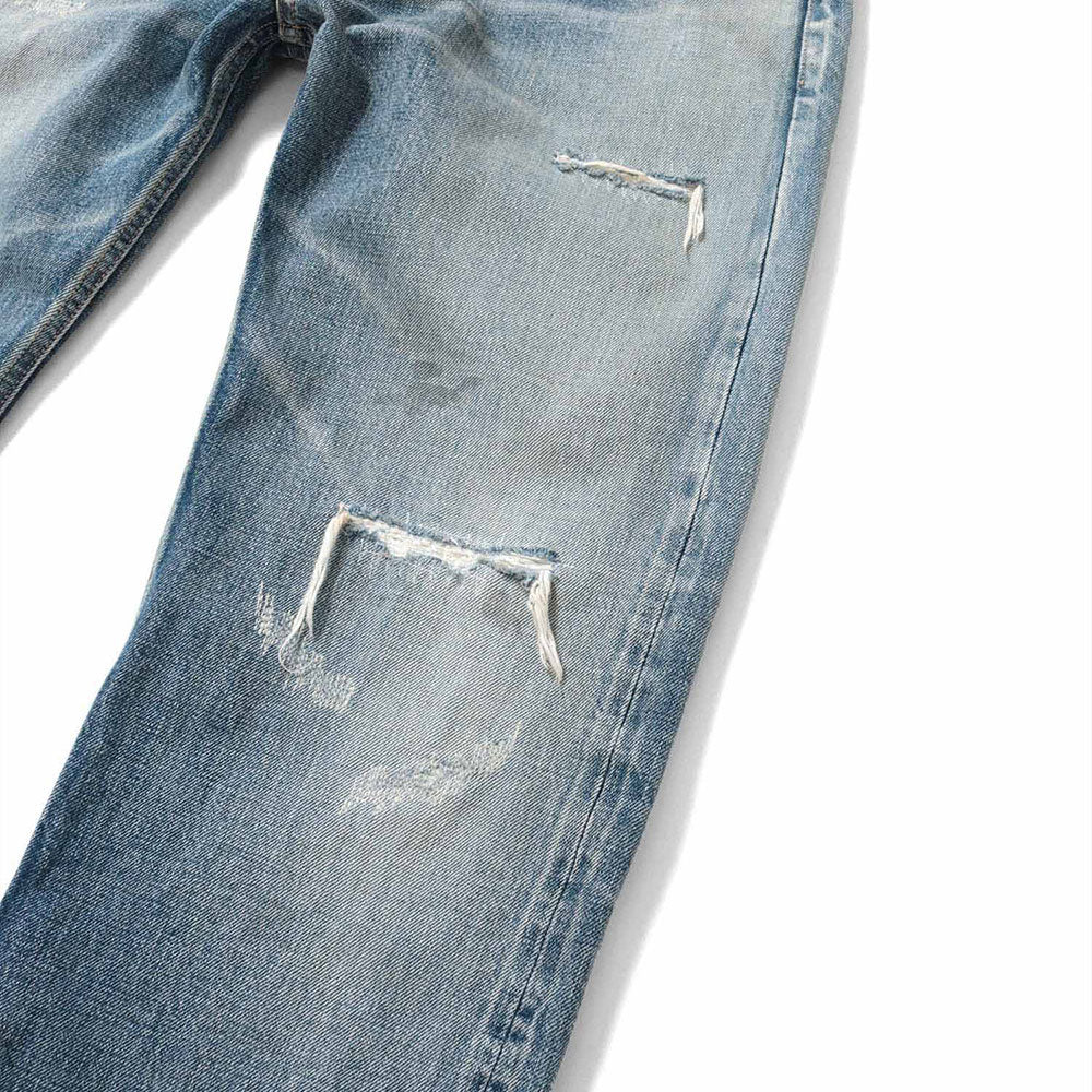 5 Pocket Selvage Washed Denim Pants Standard Fit デニム パンツ セルビッジ ダメージ ビンテージ ウォッシュ Blue ブルー by Lafayette ラファイエット