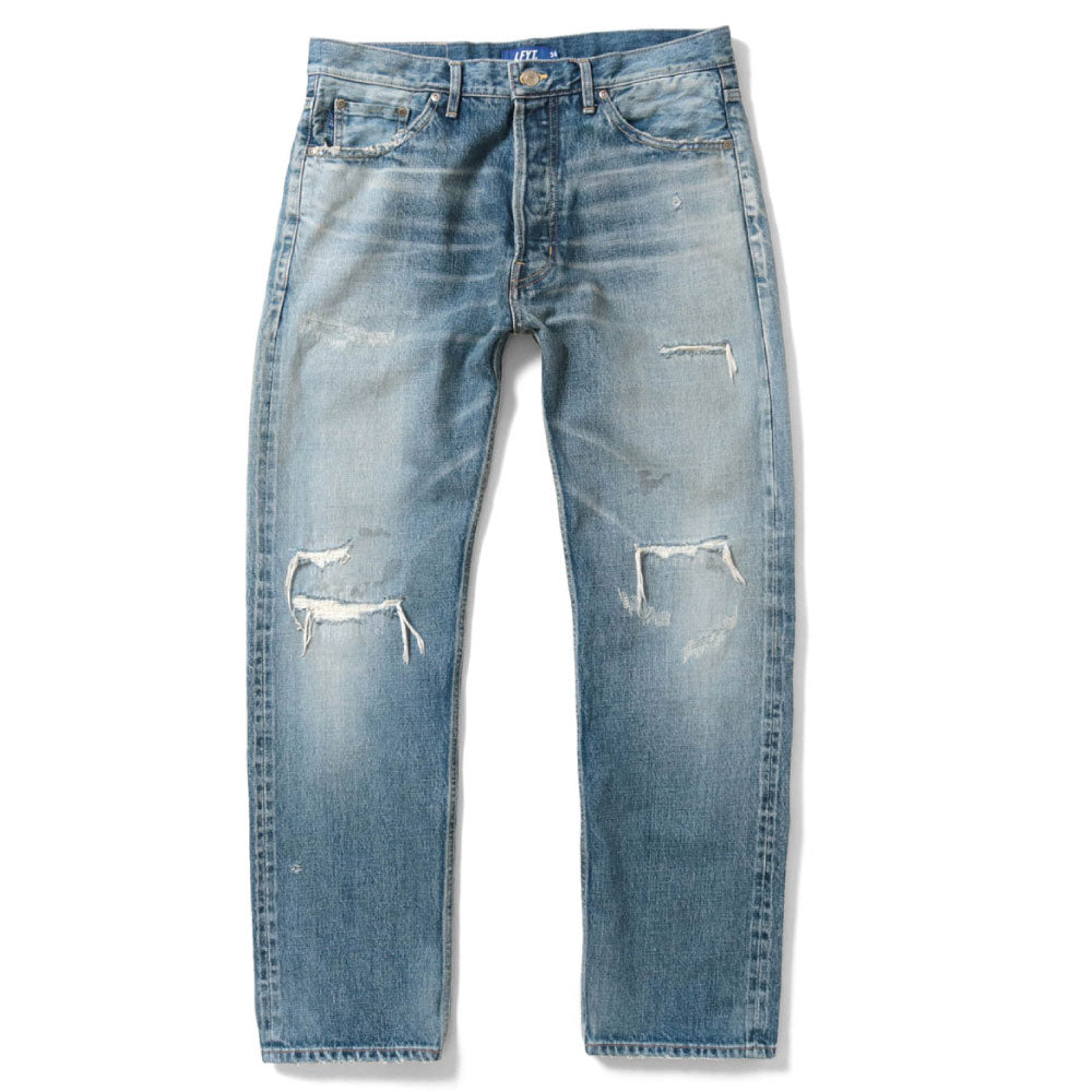 5 Pocket Selvage Washed Denim Pants Standard Fit デニム パンツ セルビッジ ダメージ ビンテージ ウォッシュ Blue ブルー by Lafayette ラファイエット