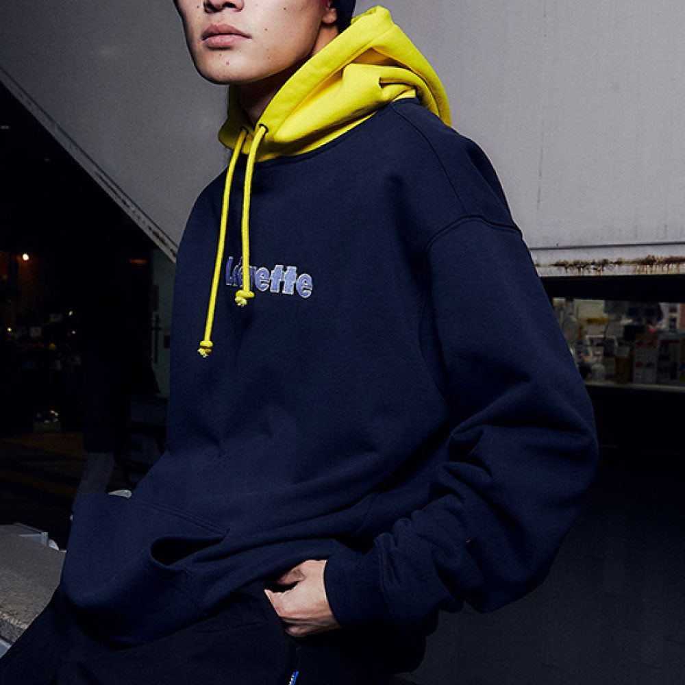Lafayette Logo 2Tone Hoodie Navy プルオーバー パーカー