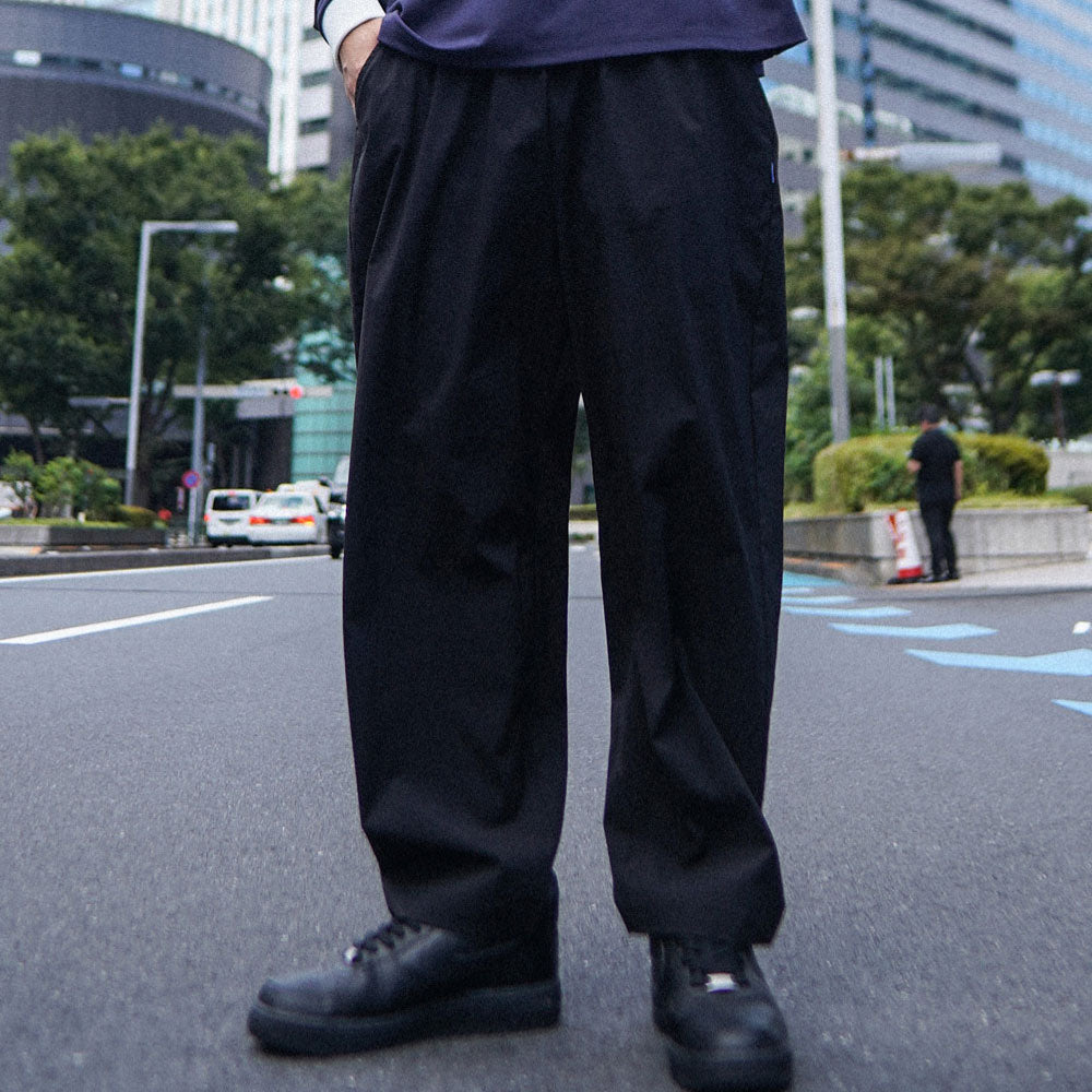 Active Easy Nylon Pants BLK コットン ナイロン 混紡 イージー パンツ