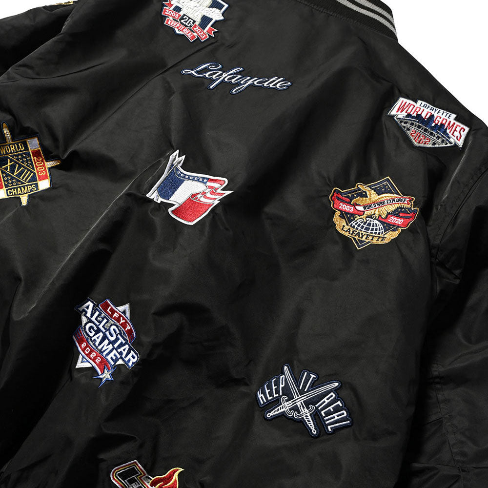 All Over Emblem Satin Varsity Jacket エンブレム サテン スタジャン スタジアム ジャケット