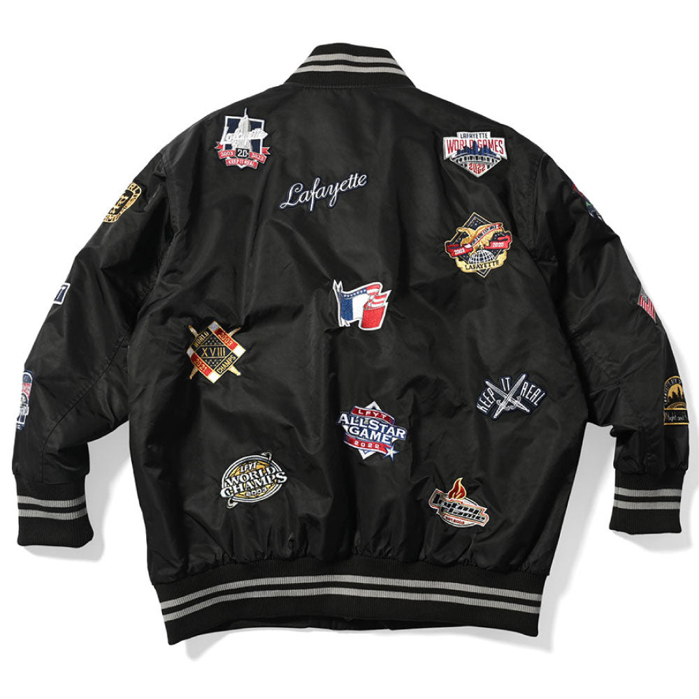 All Over Emblem Satin Varsity Jacket エンブレム サテン スタジャン スタジアム ジャケット