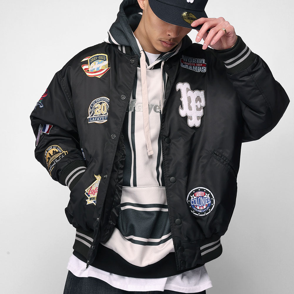 All Over Emblem Satin Varsity Jacket エンブレム サテン スタジャン スタジアム ジャケット