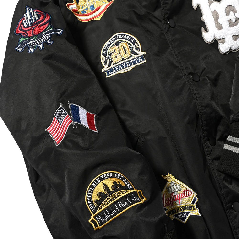 All Over Emblem Satin Varsity Jacket エンブレム サテン スタジャン スタジアム ジャケット