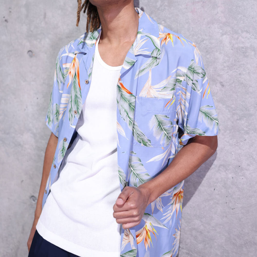 Bird Of Paradise S/S Aloha Shirt アロハ シャツ Blue