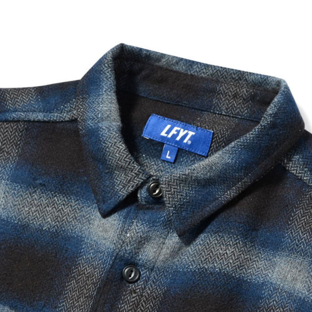 Classic Ombre Plaid L/S Shirts NVY クラシック オンブレ チェック 長袖 シャツ