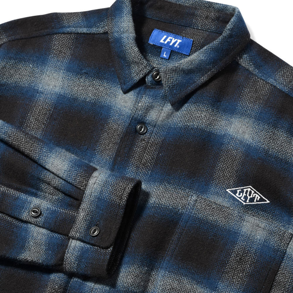 Classic Ombre Plaid L/S Shirts NVY クラシック オンブレ チェック 長袖 シャツ