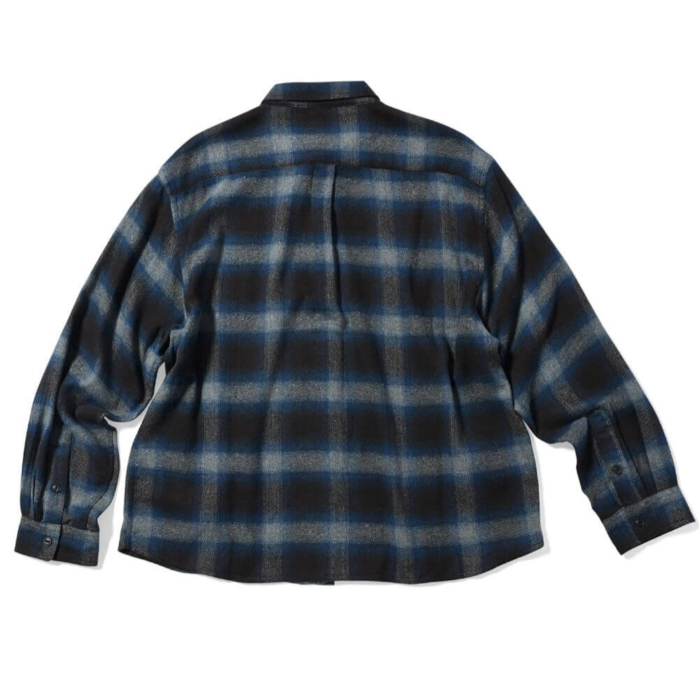 Classic Ombre Plaid L/S Shirts NVY クラシック オンブレ チェック 長袖 シャツ