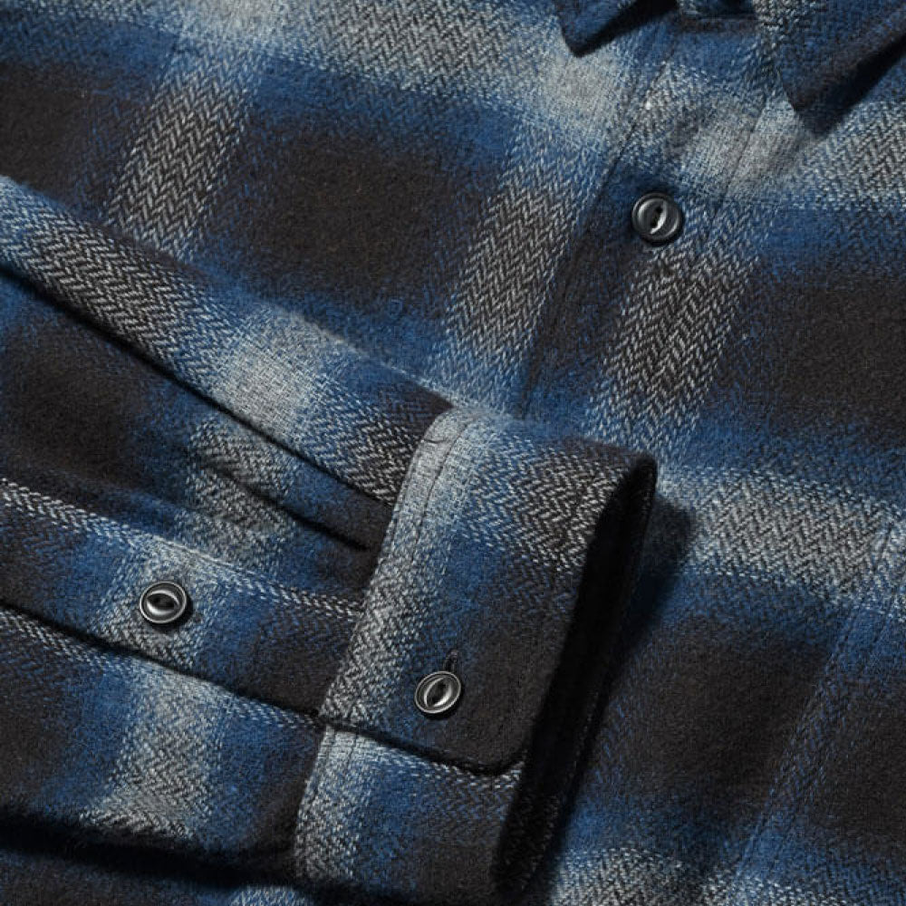 Classic Ombre Plaid L/S Shirts NVY クラシック オンブレ チェック 長袖 シャツ