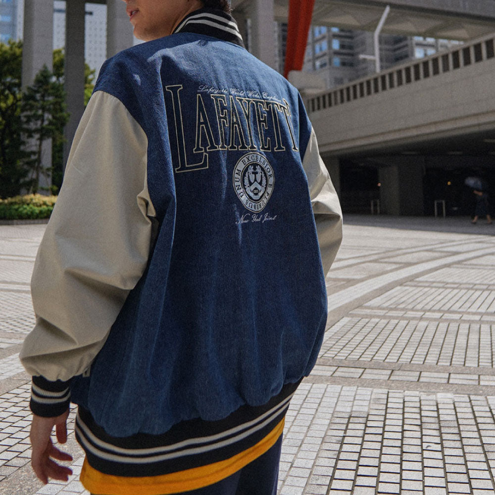 Coat Of Arms Varsity Jacket Wash Denim スタジアム ジャケット スタジャン