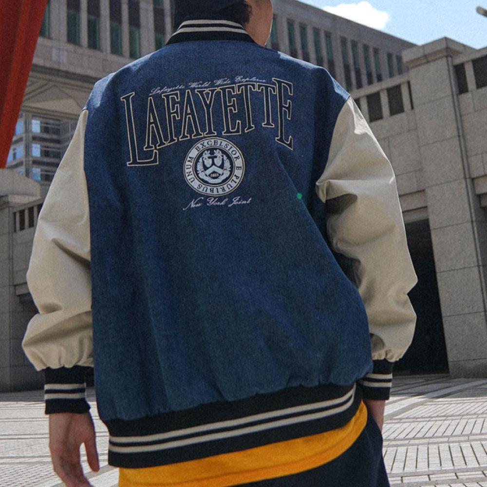 Coat Of Arms Varsity Jacket Wash Denim スタジアム ジャケット スタジャン