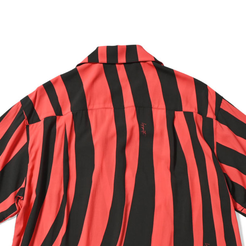 Distorted Stripe S/S Shirt Red 半袖 シャツ