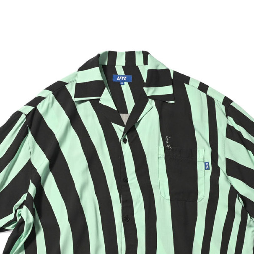 Distorted Stripe S/S Shirt Mint 半袖 シャツ