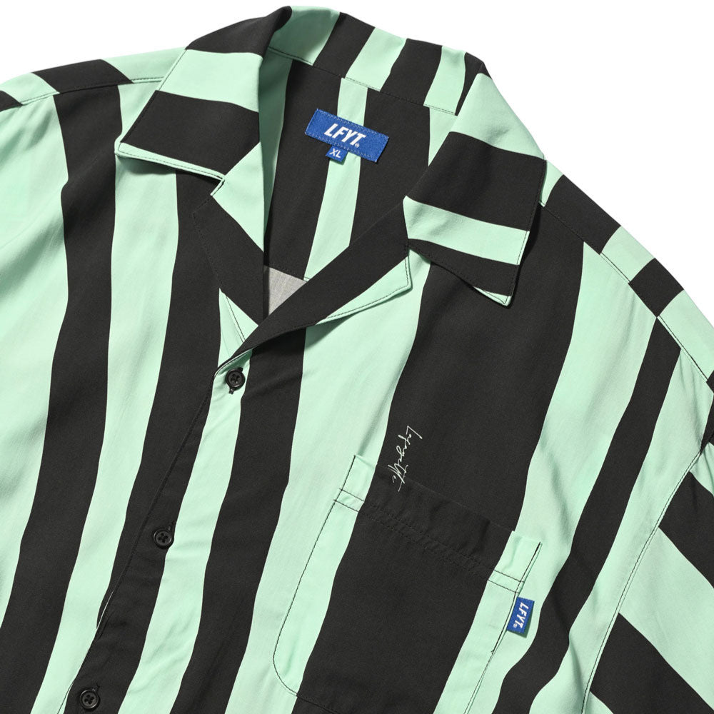 Distorted Stripe S/S Shirt Mint 半袖 シャツ