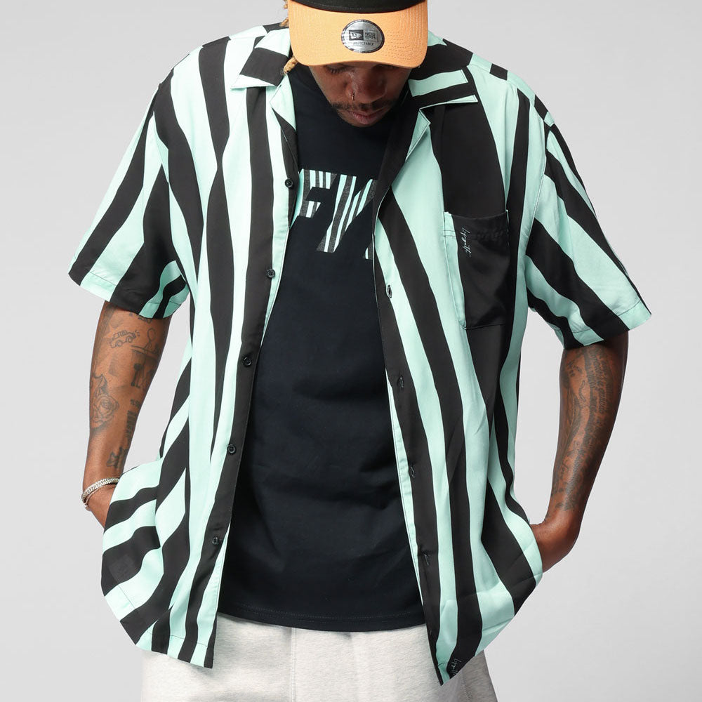 Distorted Stripe S/S Shirt Mint 半袖 シャツ