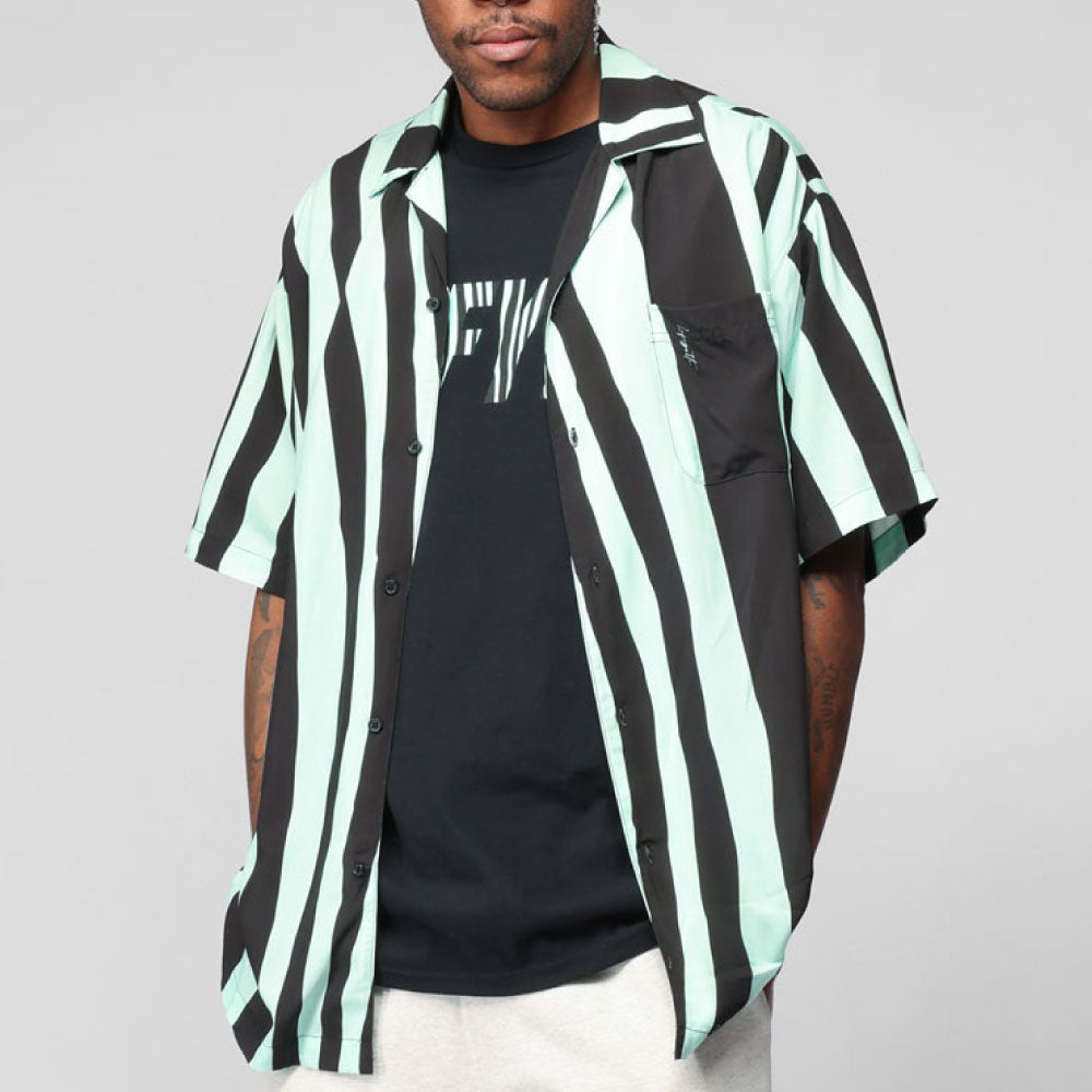 Distorted Stripe S/S Shirt Mint 半袖 シャツ