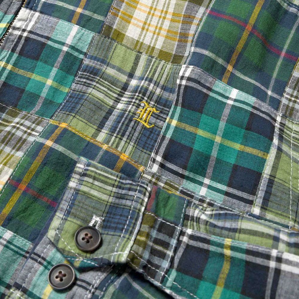 Patchwork Check Harrington Jacket ハリントン ジャケット マドラス チェック パッチワーク Green