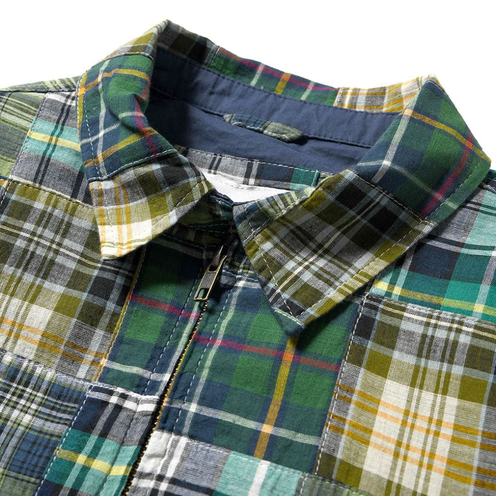 Patchwork Check Harrington Jacket ハリントン ジャケット マドラス チェック パッチワーク Green
