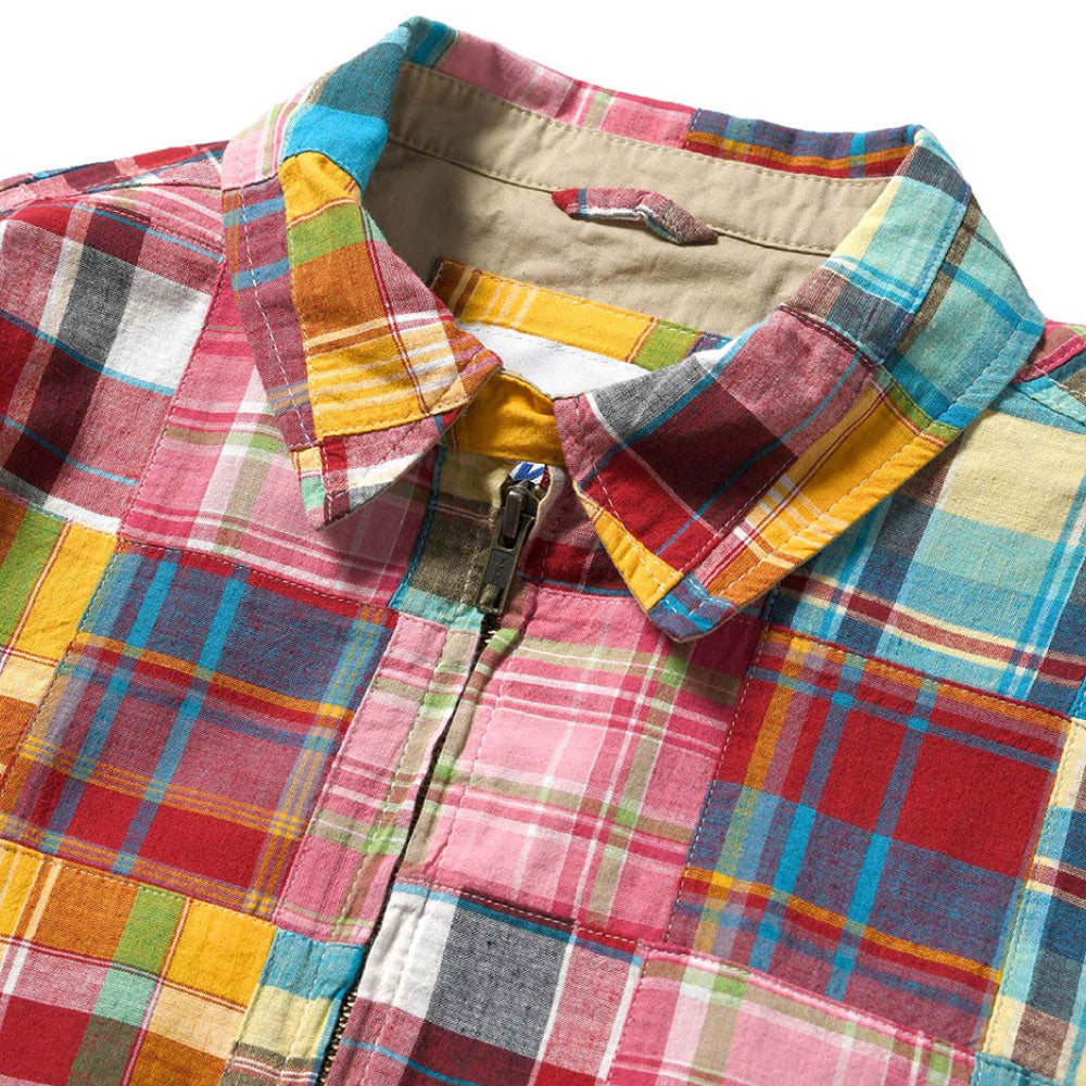 Patchwork Check Harrington Jacket ハリントン ジャケット マドラス チェック パッチワーク Red