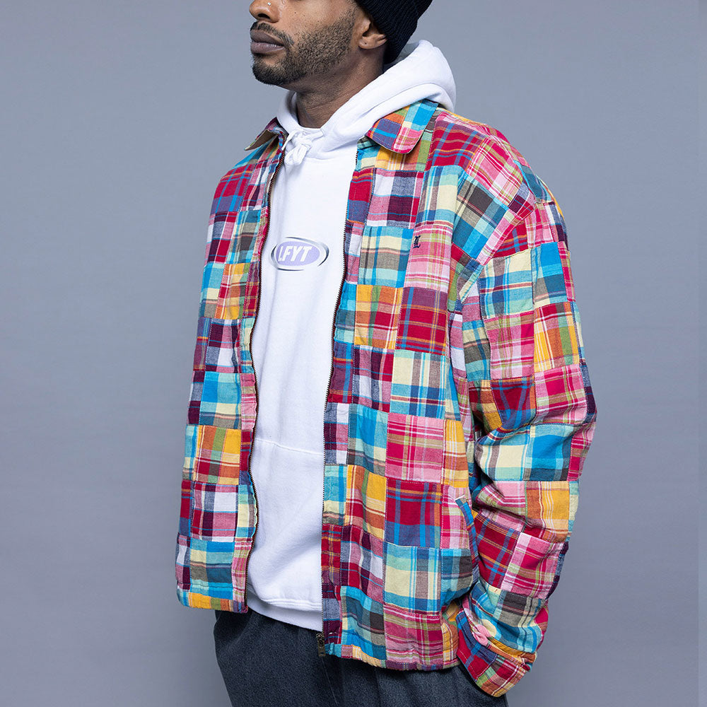 Patchwork Check Harrington Jacket ハリントン ジャケット マドラス チェック パッチワーク Red