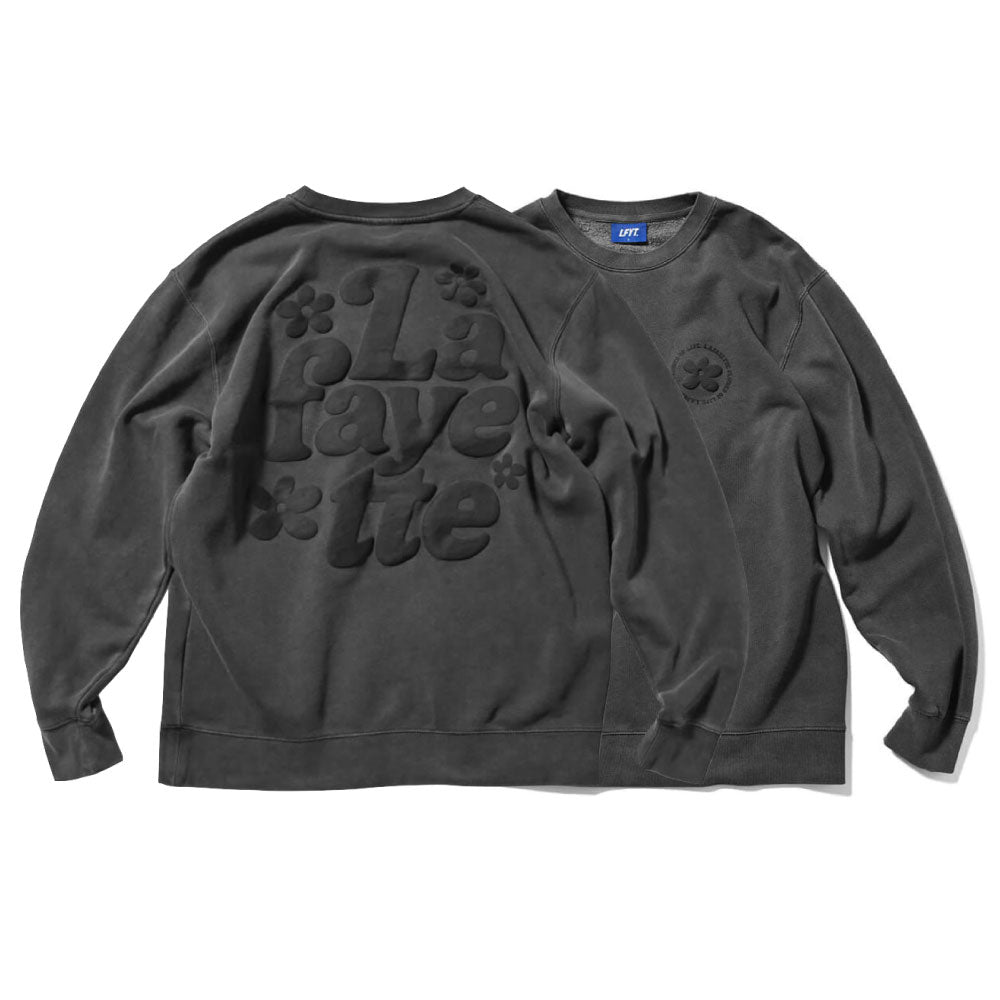 Pigment Dyed Flower Crewneck Sweat BLK フラワー クルーネック スウェット