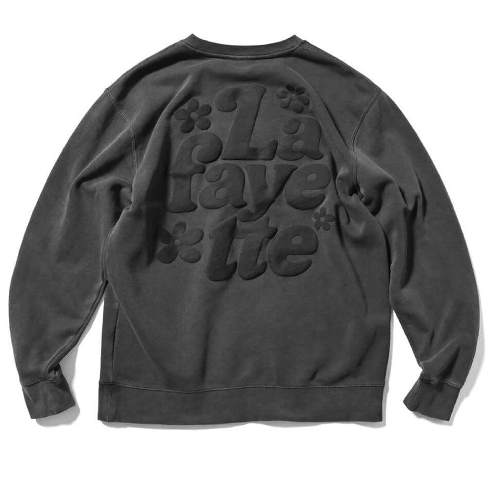 Pigment Dyed Flower Crewneck Sweat BLK フラワー クルーネック スウェット