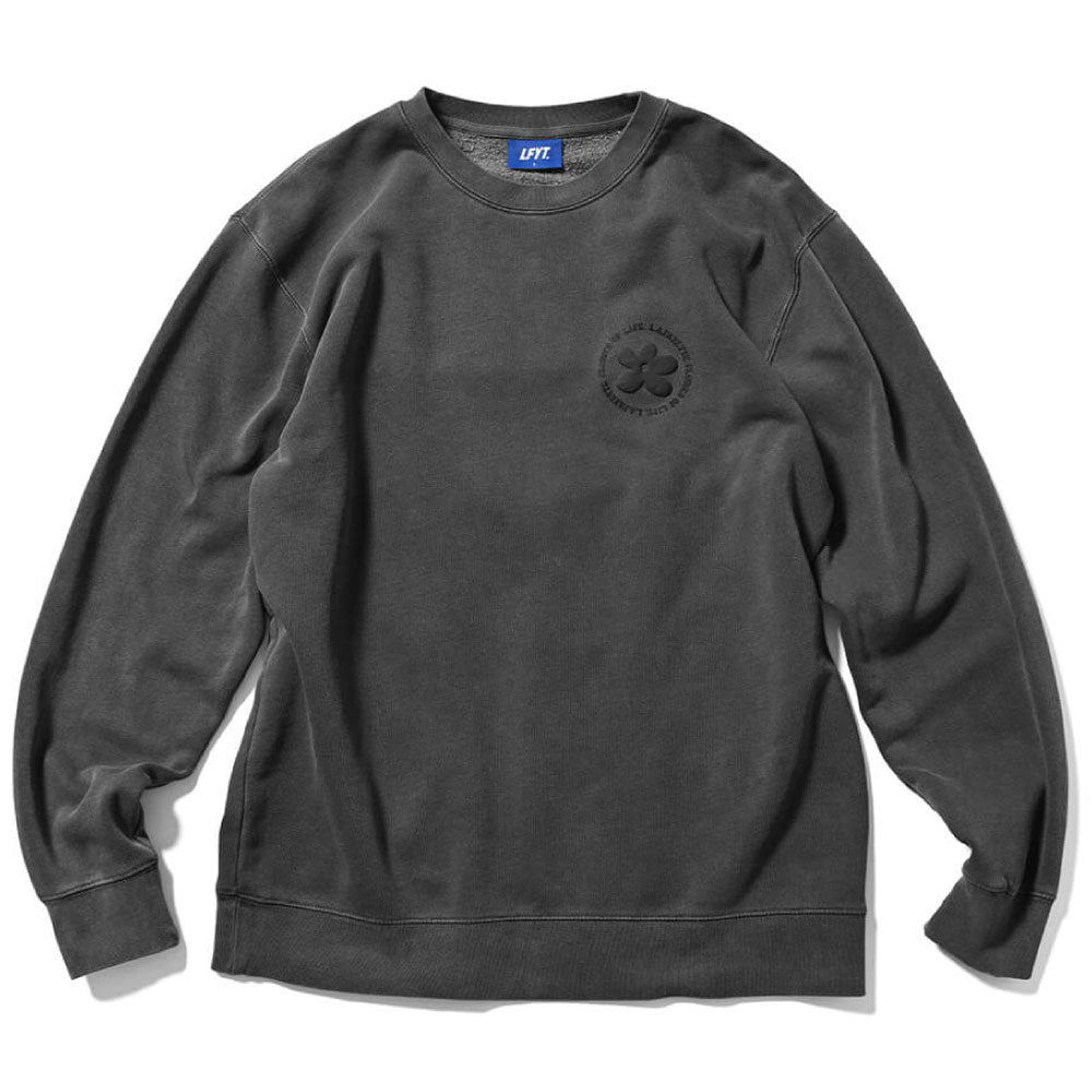 Pigment Dyed Flower Crewneck Sweat BLK フラワー クルーネック スウェット