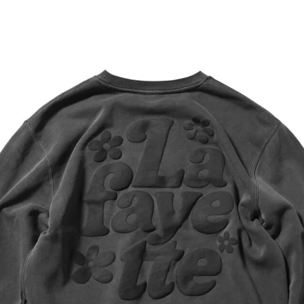 Pigment Dyed Flower Crewneck Sweat BLK フラワー クルーネック スウェット