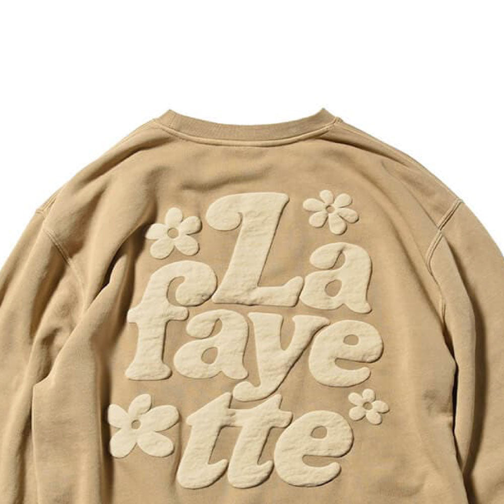 Pigment Dyed Flower Crewneck Sweat Sand フラワー クルーネック スウェット