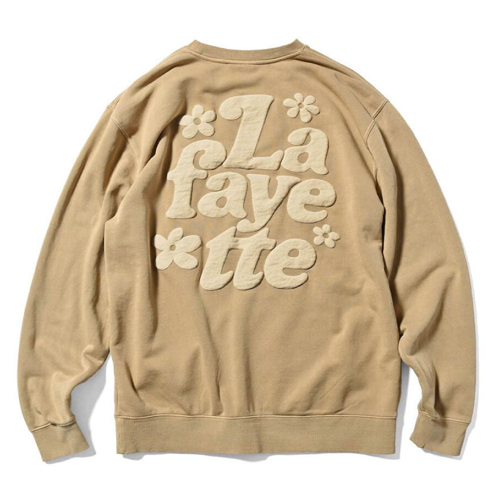 Pigment Dyed Flower Crewneck Sweat Sand フラワー クルーネック スウェット