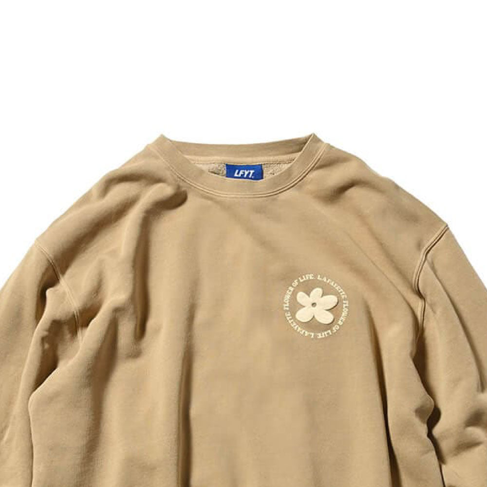 Pigment Dyed Flower Crewneck Sweat Sand フラワー クルーネック スウェット