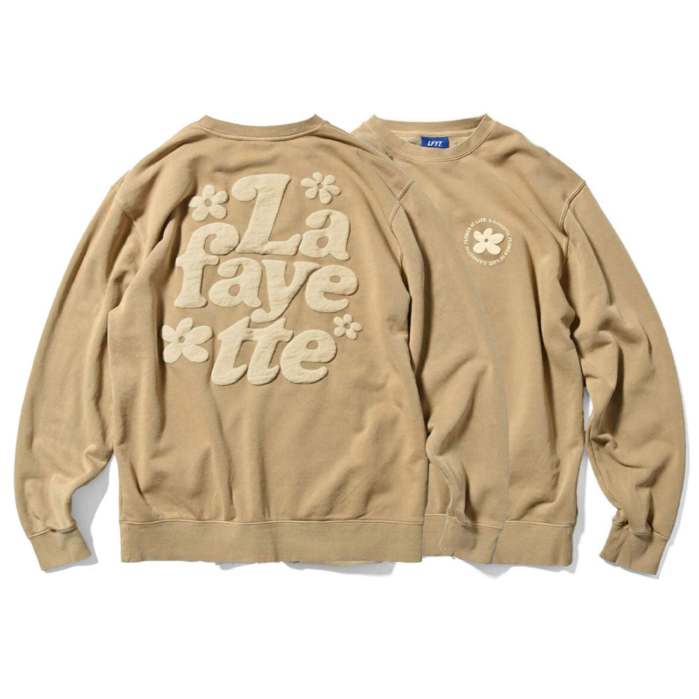 Pigment Dyed Flower Crewneck Sweat Sand フラワー クルーネック スウェット
