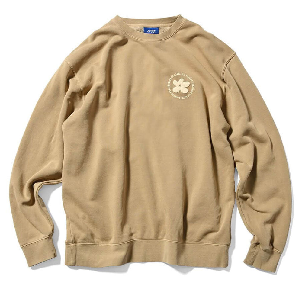 Pigment Dyed Flower Crewneck Sweat Sand フラワー クルーネック スウェット
