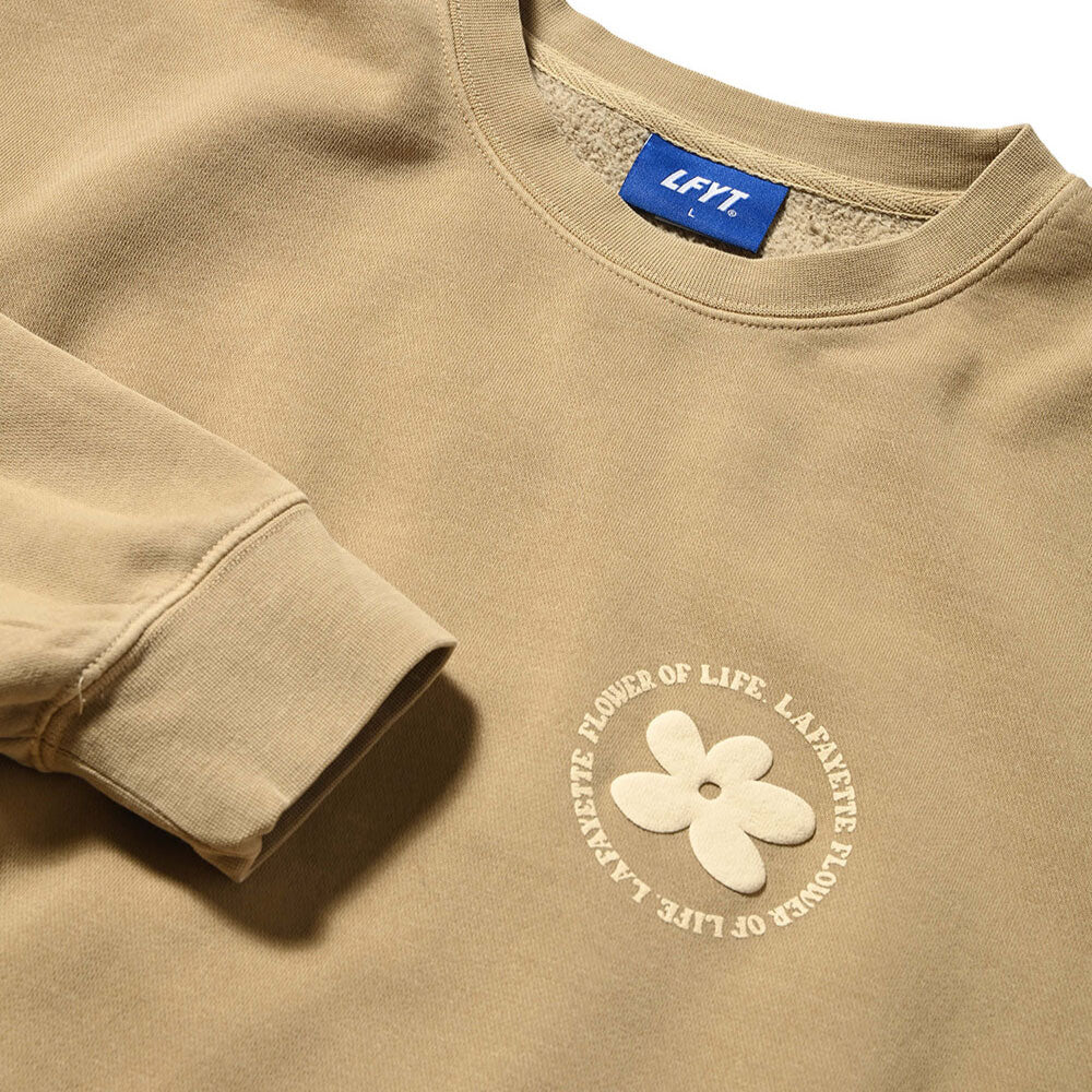 Pigment Dyed Flower Crewneck Sweat Sand フラワー クルーネック スウェット