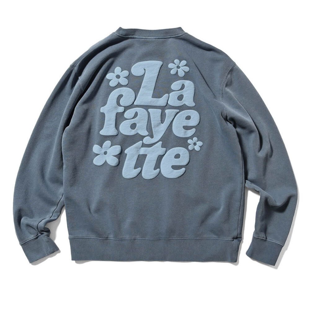 Pigment Dyed Flower Crewneck Sweat BLU フラワー クルーネック スウェット