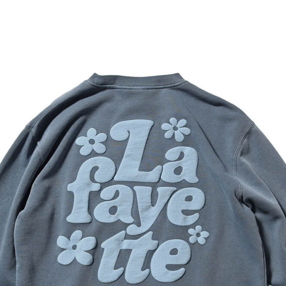 Pigment Dyed Flower Crewneck Sweat BLU フラワー クルーネック スウェット