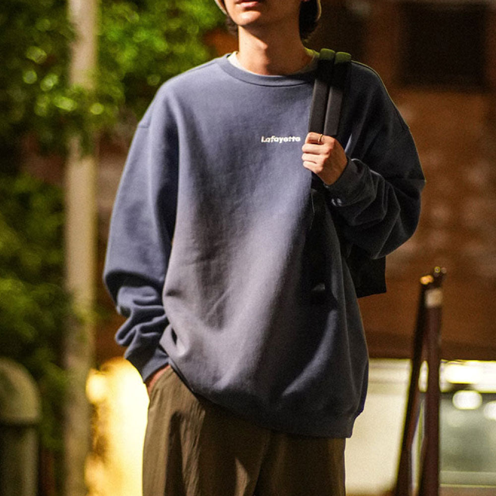 Worn Out Small Logo Crew Sweat Blue スモール ロゴ クルー ネック スウェット