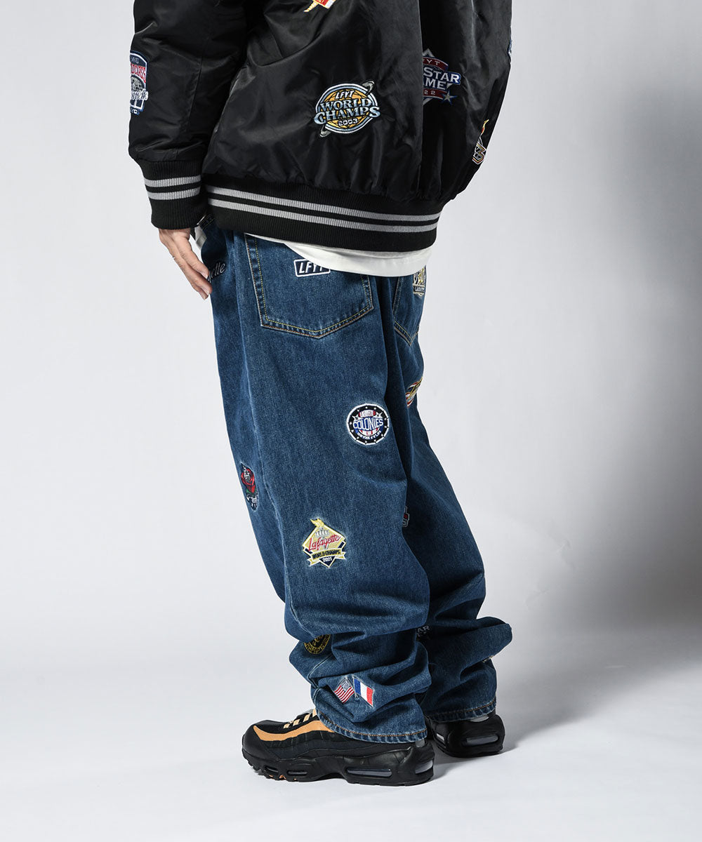 All Over Emblem Denim Pants Baggie Fit バギー フィット デニム パンツ