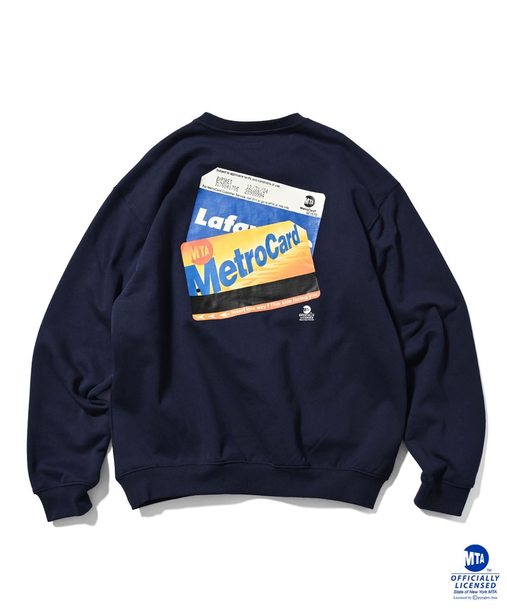 × MTA Metro Card Crewneck Sweat NVY メトロ カード エムティーエー スウェット
